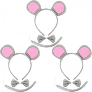 9 Pieces Mouse Theme Costume Set Include Mouse Ears Headband Mouse Bowtie and Mouse Tail for Halloween Cosplay Costume or Par...