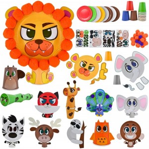 Arts and Crafts for Kids 42 PCS Fun Paper Plate Crafts Zoo Animal Craft Kits for Toddlers Art Project Kits for Preschoolers D...