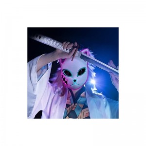 Demon Slayer Mask LED Halloween Mask Japanese Anime Demon Slayer Cosplay for Kids $24.85 Kids' Dress-Up Accessories