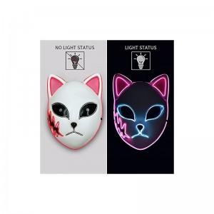 Demon Slayer Mask LED Halloween Mask Japanese Anime Demon Slayer Cosplay for Kids $24.85 Kids' Dress-Up Accessories