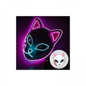 Demon Slayer Mask LED Halloween Mask Japanese Anime Demon Slayer Cosplay for Kids $24.85 Kids' Dress-Up Accessories