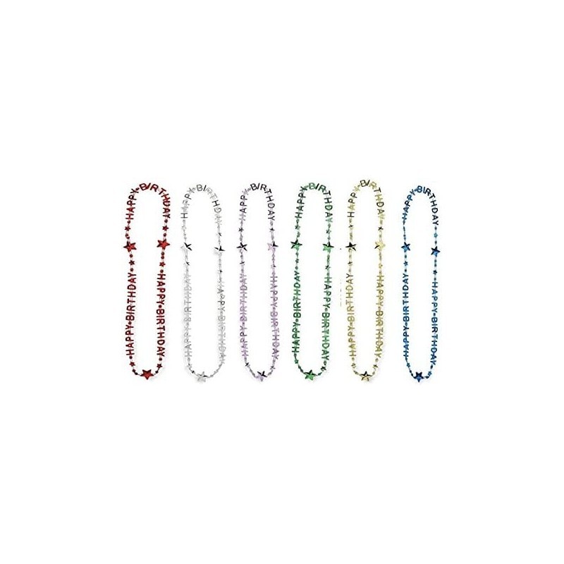 24 Piece Colorful Happy Birthday Bead Necklaces Party Favors $22.98 Kids' Dress-Up Accessories