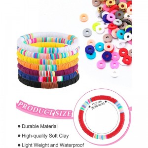 30?Pieces?Heishi?Bracelets?Surfer?Beaded?Bracelets?Rainbow?Clay?Bracelets?Boho?Friendship?Stackable?Bracelets?Summer?Beach?Br...