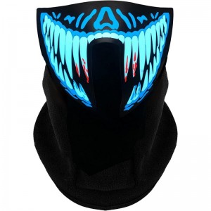 LED Sound Activated Halloween Face Mask Scary Light Up Glowing Mask LED Music Mask for Halloween Festival Parties $15.87 Kids...
