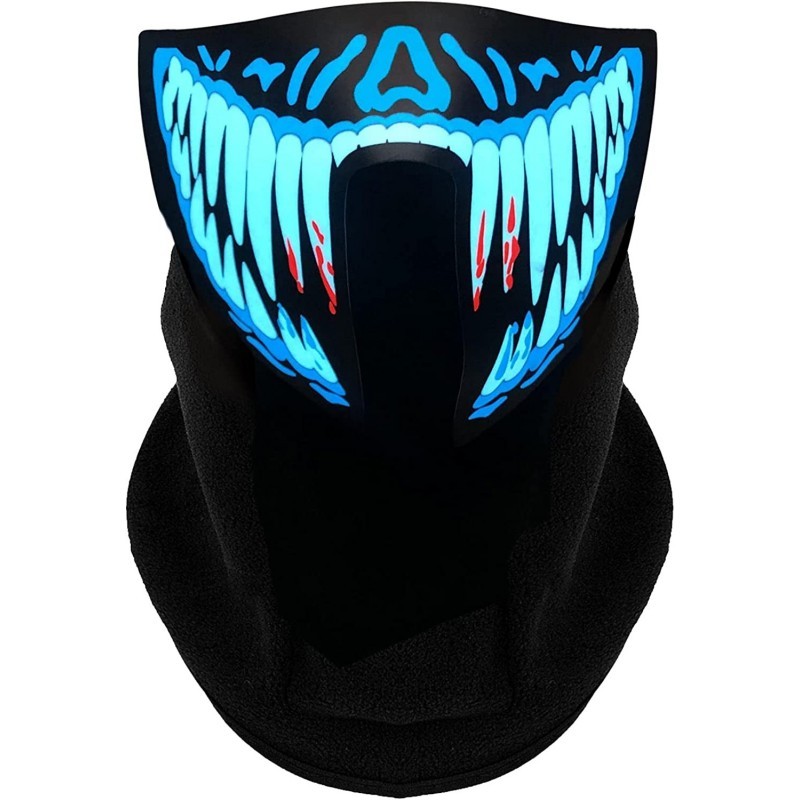 LED Sound Activated Halloween Face Mask Scary Light Up Glowing Mask LED Music Mask for Halloween Festival Parties $15.87 Kids...