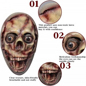 Scary Zombie Mask Bad Face Bloody Full Head Latex Horror Creepy Halloween Cosplay Novelty Masquerade Party Prop $26.55 Kids' ...