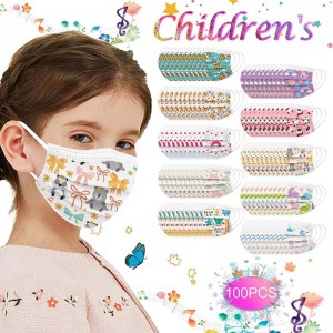 100Pcs Kids Disposable Face_Mask - Childrens Face_Mask Assorted Colors Cartoon Design Boys Girls 3-Ply Face_Covering School $...