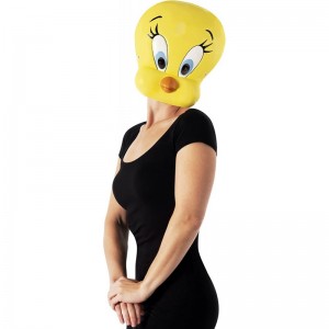 Unisex Warner Bros. Space Jam Tweety Bird Plastic Half-Mask One Size $37.98 Kids' Dress-Up Accessories