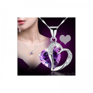 Heart Silver Plated Crystal Diamond Gem Pendant Hollow Silver Chain Necklace Shinning Jewelry for Girl Women $17.18 Kids' Dre...