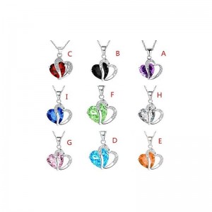 Heart Silver Plated Crystal Diamond Gem Pendant Hollow Silver Chain Necklace Shinning Jewelry for Girl Women $17.18 Kids' Dre...