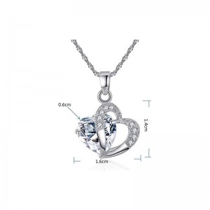Heart Silver Plated Crystal Diamond Gem Pendant Hollow Silver Chain Necklace Shinning Jewelry for Girl Women $17.18 Kids' Dre...