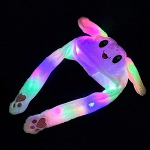 Bunny Hat Funny Plush Bunny Hats Ear Moving Jumping Hat Rabbit Hat Kids Adult Christmas Party Cosplay Cute Animal Hats $28.55...