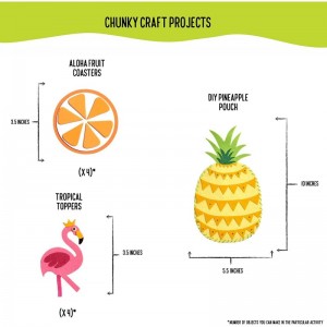 Hawaiian Tropical Themed Craft Kit | Incl. Beautiful Felt Pineapple Sewing Kit | 3 Different Crafts-in-1 | Best Craft Kit for...