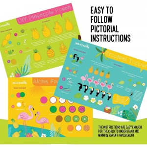 Hawaiian Tropical Themed Craft Kit | Incl. Beautiful Felt Pineapple Sewing Kit | 3 Different Crafts-in-1 | Best Craft Kit for...