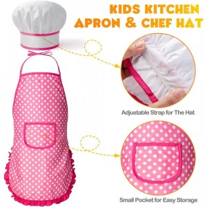 26PCS Play Kitchen Accessories Kitchen Pretend Play Cooking Toys w/ Stainless Steel Cookware Apron & Chef Hat Pots and Pans S...