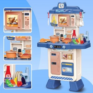 Kitchen Playset Toy with Sounds and Lights Role Playing Game Pretend Food and Cooking Playset for Toddlers 35 PCS Kitchen Acc...