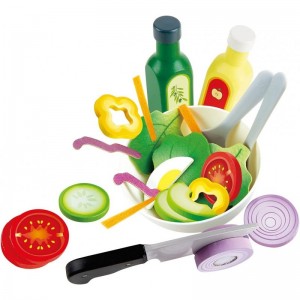Healthy Wooden Salad Playset| 39PCs Pretend Salad Play with Utensils and Ingredients for Toddlers Ages 3 Years and Up $44.13 ...