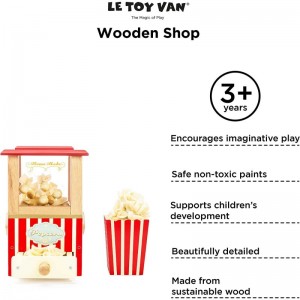 Wooden Honeybake Retro Popcorn Machine | Cinema Kitchen Or Movies Pretend Play | Movie Night Role Kids Play Toy $71.45 Toy Ki...