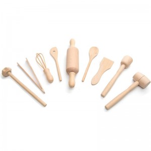 Kids Cooking/Baking Tools Set Wood 9-Piece $30.25 Toy Kitchen Products