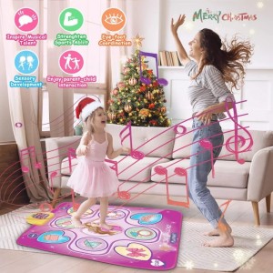 Dance Mat for Kids Upgraded Bluetooth Dance Mat for Kids Ages 4-8 Toys for Girls Musical Dance Pad Kids Game Step Play Mat Ad...