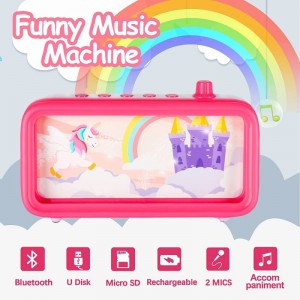 Kids Karaoke Machine with 2 Microphones for Girls Boys Rechargeable Toddler Karaoke Speaker for Singing Portable Children Sin...