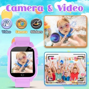 Smart Watch for Kids Waterproof Boys Girls Learning Toys Watches with 26 Puzzle Games Camera Video Music Player Pedometer HD ...