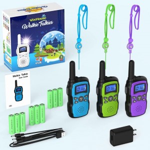 Walkie Talkies for Kids Adult Long Range Rechargeable 3 Pack Boy Wearable Walky Talky Set 2 Way Radio with USB Charger Batter...