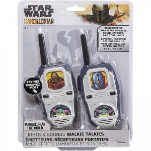 Star Wars The Child Walkie Talkies Kids Toys Long Range Two Way Static Free Handheld Radios Built-in Lights and Sounds Indoor...
