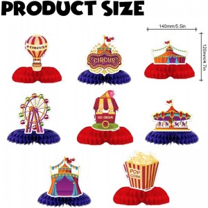 Circus Carnival Honeycomb Centerpieces Red Yellow Striped Circus Tent Welcome to Carnival Theme Table Toppers Decor for Carni...
