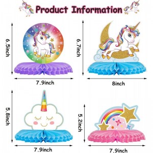 9 Pieces Unicorn Rainbow Honeycomb Centerpiece Unicorn Table Topper Unicorn Party Decorations Rainbow Cloud Centerpieces for ...