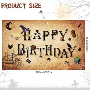 Wizard Birthday Party Supplies Wizard Backdrop Banners Birthday Background Magical Wizard Banner Welcome Sign for Boys Girls ...