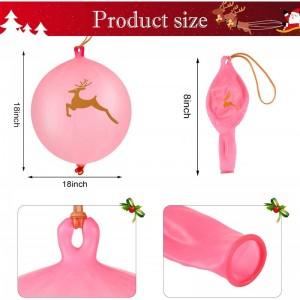 36 Pieces Christmas Punch Balloons Colorful Latex Punching Balloons Snowman Christmas Tree Santa Claus Christmas Socks Elk Pa...