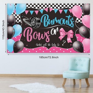 Burnouts or Bows Gender Reveal Decoration Bows or Burnouts Gender Reveal Party Supplies Boy or Girl He or She Baby Shower Ban...