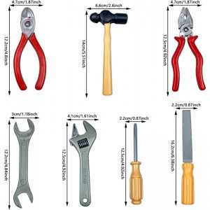18PCS Tools Cake Topper Tools Cake Decorations Toolbox Wrench Hammer Mechanic Drill Plier Handsaw Tape Measure Screwdrivers T...