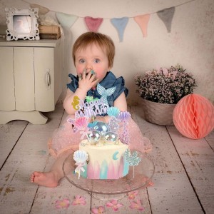 Mermaid Cake Topper Mermaid Cake Toppers For Girls 2 3 4 5th Birthday 14PCS Set for Baby Shower Little Mermaid Happy Birthday...