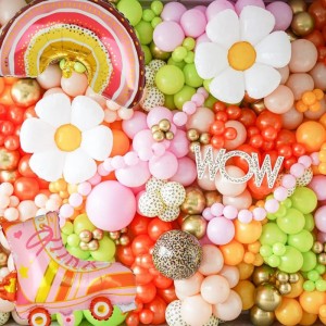 Daisy Balloon Pink Roller Skate Balloons Boho Rainbow Balloon Roller Blade Skate Party Baby Shower Girls Skating Birthday Par...