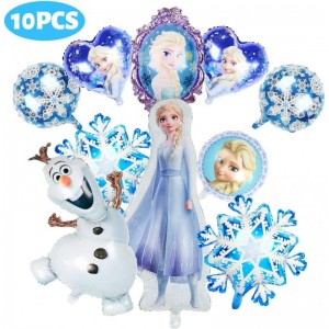 10PCS Frozen Foil Balloons Frozen Balloon Party Decorations for Kid's Party Supplies Snowflake Balloons Princess Theme Party ...