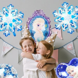 10PCS Frozen Foil Balloons Frozen Balloon Party Decorations for Kid's Party Supplies Snowflake Balloons Princess Theme Party ...