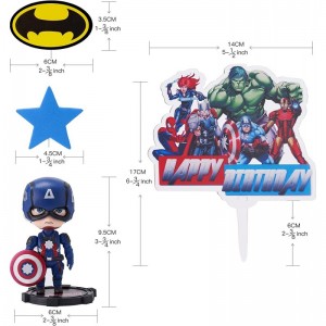Superhero Party Supplies Superhero Theme Birthday Party Decoration Kit Cake Decoration Cake Topping Birthday Party Article Gi...