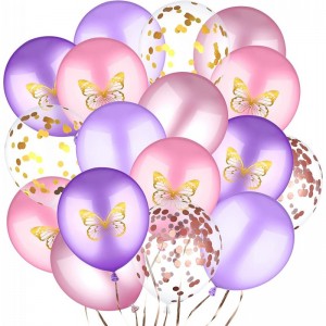 90 Pieces 12 Inch Butterfly Purple Pink Balloon Arch Kit Theme Baby Shower Princess Birthday Party Decorations Pink Purple La...
