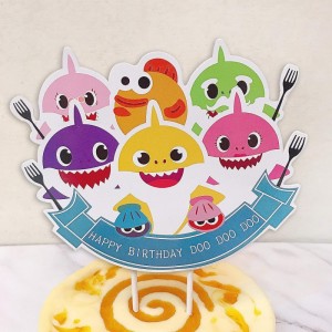 Baby Shark Cake Topper Happy Birthday Doo Doo Doo Baby Shark Birthday Decorations Cake Toppers Baby Shark Party Supplies $15....