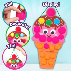 So Yummy! Pom Pom Art Kit for Kids - Create 5 Food-Theme Boards - Color Sorting Activity Set - Toddler Arts and Crafts w/ Sti...