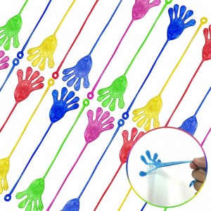 46 Pieces Vinyl Stretchy Sticky Toys Assorted Novelty Large Sticky Hands Hammer Lizards Skull and Flying Frog for Children Ki...