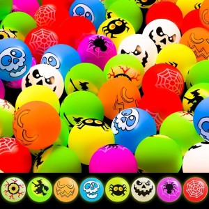 Halloween Party Favors for Kids Glow in the Dark Bouncy Balls Halloween Toys Goodies Bouncing Toy Bulk Trick or Treating Priz...