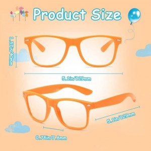 12 Pack Neon/Orange Kids NO Lens Ultralight Costume Glasses Boys Girls Party Favors Daily Outfit Accessories $24.80 Kids' Par...