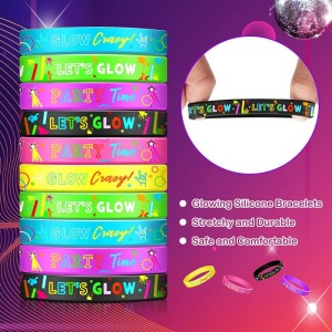 36 Packs Glow in The Dark Bracelets Neon Party Favors Wristband Silicone Glow Bracelets for Party Favors Glow in The Dark Par...
