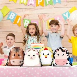 Farm Animal Party Favor Bags Gift Bags Farm Birthday Party Supplies Farm Animal Birthday Bag Farm String Bags Barnyard Party ...