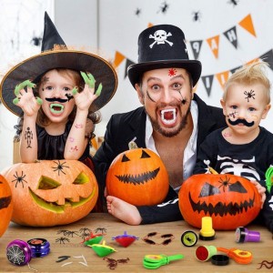 160pcs Halloween Party Favors Set Novelty Prefilled Goody Bags Eyeball Halloween Stamps Stickers Witch Fingers Vampire Teeth ...