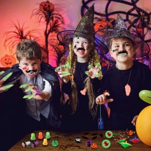 160pcs Halloween Party Favors Set Novelty Prefilled Goody Bags Eyeball Halloween Stamps Stickers Witch Fingers Vampire Teeth ...