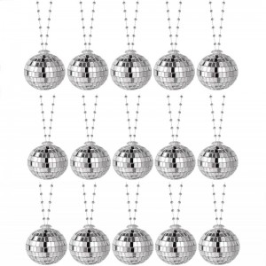 15Pcs Disco Mirror Party Ball Necklaces for 1970s Disco Accessories 70s Party Favors Theme Supplies Decorations Cosplay Props...